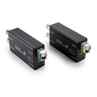 Mini convertidor de video a fibra 3G SDI con datos y conector LC de fibra monomodo de salida de bucle 20KM para transmisión