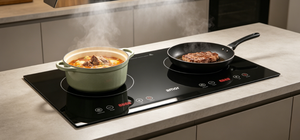 Table de cuisson à induction double zone, 2 brûleurs, <span class=keywords><strong>cuisinière</strong></span> électrique encastrable, plaque vitrocéramique avec commande tactile par capteur - Product Image 3