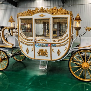 2026 Chariot de luxe électrique à chevaux, siège blanc, quatre roues, chariot royal tiré par des chevaux, transport spécial, chariot à chevaux - Product Image 4