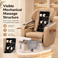 Fauteuil de pédicure électrique de luxe avec fonction de massage corporel complet, fauteuil de spa pour les pieds avec rouleaux Shiatsu pour salon de beauté et spa haut de gamme