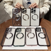 Étui de téléphone en TPU souple de haute qualité, design sportif, étanche, antichoc, avec protection d'objectif, finition électro-plaquée magnétique