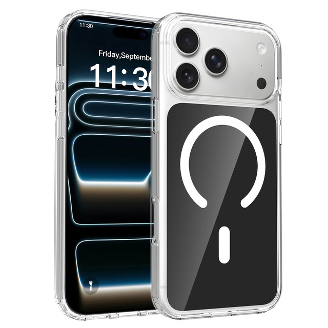 Trendy Business Design TPU+PC+N52 Magnetic Anti-Fingerprint Shockproof Phone Cover for 11 12 13 14 15 16 17 Pro Max Case