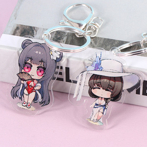 พวงกุญแจอะนิเมะแบบโฮโลแกรม PVC สีรุ้งพวงกุญแจอะนิเมะปรับแต่งได้พวงกุญแจพลาสติกสำหรับส่งเสริมการขายโลโก้ตามสั่ง - Product Image 3