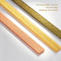 Règle à tuiles de mahjong dorée scintillante en acrylique, support de mahjong américain, bâton de poussée pour un arrangement soigné des tuiles, accessoire de jeu de mahjong