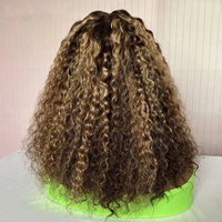 Perruques Afro Bouclées Longues avec Bandeau, Cheveux Ondulés et Volumineux, Perruques Sans Colle