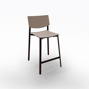 TABOURET JEUNESSE BEBA EN MÉTAL NOIR ET POLYPROPYLÈNE GRIS COLIBRI - Product Image 1