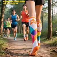 Chaussettes de compression sportives de printemps pour designer - Chaussettes de course personnalisées respirantes et écologiques en matériau épais