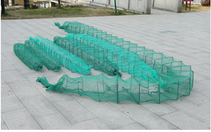 Cage à poisson flottante en HDPE et polyester vert Long piège filet de pêche pour <span class=keywords><strong>écrevisses</strong></span> <span class=keywords><strong>vivantes</strong></span>/crabe/homard <span class=keywords><strong>prix</strong></span> africain pour toute l'eau - Product Image 2