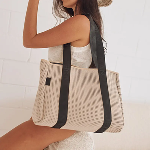 Custom New Design Women Tote Sport <b>Bag</b> Neoprene <b>Gym</b> Travel Tote <b>Bags</b> Girls Yoga Shopping Tote - Product Image 1