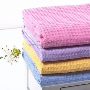 OEKO-Tex certificate 100% Cotton factory wholesale woven waffle plain dyed fabric with small MOQ and mix colors