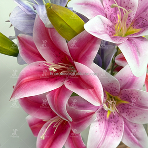 Promesse multi-têtes simple tige Lily décor à la maison luxe avec fleur artificielle en vrac bricolage boule de fleurs - Product Image 3