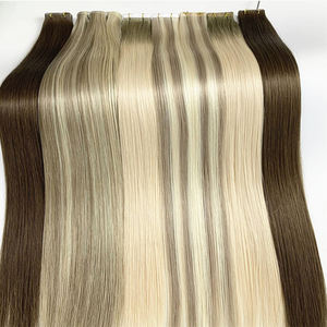 Extensiones de Cabello Humano 100% de Alta Calidad, Trama Plana en Cuña Estrecha, Colores Rubios con Mechas, Todas las Longitudes, Trama Cosida a Mano, Puntas Completas - Product Image 6