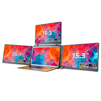Monitor Cuádruple de 15.3 Pulgadas con 3 Pantallas LCD, Extensor de Pantalla Portátil para Computadora Portátil, Monitor para PC con Sistema Operativo Windows/Mac, Nuevo Diseño 2026