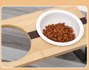 Bambu Kedi Mama Kabı Tutucu Evcil Hayvan Mama Kabı Tutucu Evcil Hayvan Masası İçme Kabı Kedi Maması Tutucu - Product Image 4