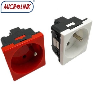 <span class=keywords><strong>Prise</strong></span> de courant rouge française 250V <span class=keywords><strong>16A</strong></span> 45*45mm avec boîtier SDK ABS+PP - Product Image 3