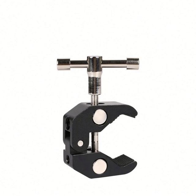 Universal Black Aluminum Alloy Professional Crab Clamp Mount for DSLR Camera LED Video Light Go Pro 1/4" 3/8" Screws Phone