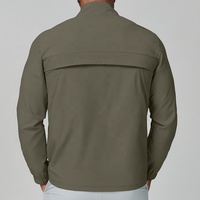 Sweat-shirt de sport pour homme avec fermeture éclair intégrale, col montant, athlétique, actif, pour la course à pied, la randonnée, les voyages, le golf, manches longues, veste avec poches latérales
