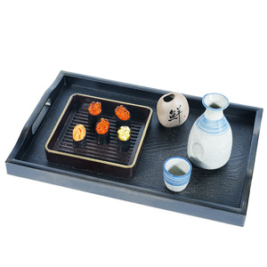 Bandeja de servir estilo japonés, color bronce, rectangular, con asas, para té, café, postre, sushi - Product Image 3