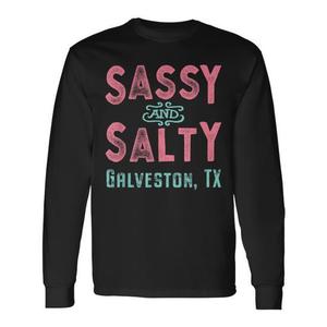 T-shirt a maniche lunghe Sassy And Salty Galveston Tx - Product Image 1