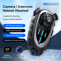 Caméra de casque de moto Q29 ABS avec enregistreur d'interphone 1080p, étanche IPX6