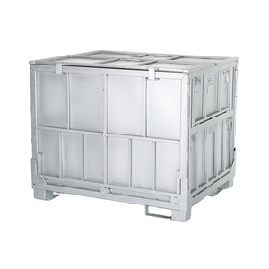 Steel Storage Box For Logistics Turnover Good Quality Steel Pallet Container Galvanized Metal Steel Storage Box