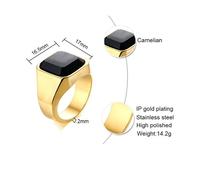 Bague Signet Carrée Unique en Acier Inoxydable avec Incrustations Lapis Lazuli, Œil de Tigre, Turquoise et Onyx Noir – Style Vintage Biker pour Homme