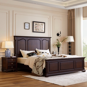 <span class=keywords><strong>Lit</strong></span> vintage en <span class=keywords><strong>bois</strong></span> massif avec grande tête <span class=keywords><strong>de</strong></span> <span class=keywords><strong>lit</strong></span> élégamment sculptée pour créer une atmosphère <span class=keywords><strong>de</strong></span> chambre à coucher classique et confortable - Product Image 6