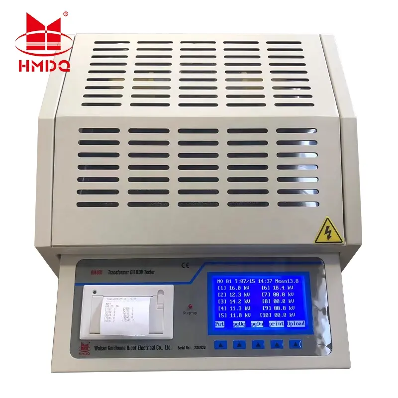 Hmdq biến áp dầu sự cố điện áp phân tích dầu điện môi sức mạnh Tester dầu BDV thử nghiệm Kit 80kv