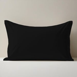 ปลอกหมอนผ้าฝ้าย 100% สีดำ ขนาดฝรั่งเศส 65x65 ซม. - Product Image 1