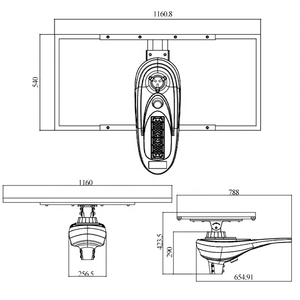 Lampe solaire LED tout-en-un étanche IP65 pour extérieur, prix d'usine, 100W, énergie solaire intégrée, détecteur de mouvement, lampadaire de rue - Product Image 5