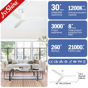 พัดลมเพดานอัจฉริยะ 1stshine ควบคุมผ่านแอพ Wifi รองรับคำสั่งเสียง ใบพัดไม้แท้ ประหยัดพลังงาน พร้อมมอเตอร์ DC นวัตกรรมใหม่ - Product Image 3