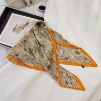 Selendang Kecil Gaya Korea Minimalis Nordik untuk Wanita, Kerudung, Selendang Leher, Grosir, Custom Logo, Selendang Lipit Persegi