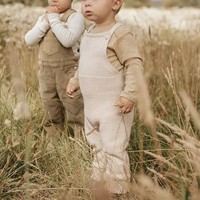 Combinaison sans manches pour bébé unisexe vert clair 100% coton, body tricoté à bretelles, salopette beige, ensembles de vêtements d'automne