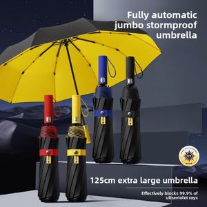 Parapluie pliable extra-large professionnel, 10 baleines, entièrement automatique, résistant aux intempéries, double usage, protection UV - Product Image 4
