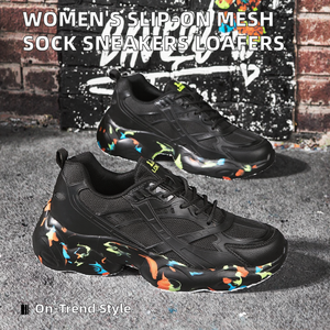 Autumn <b>Sock</b> Sneakers Women's Mesh Cushioning EVA Insole Casual <b>Running</b> Jogging Walking Shoes Slip on Loafers - Product Image 2