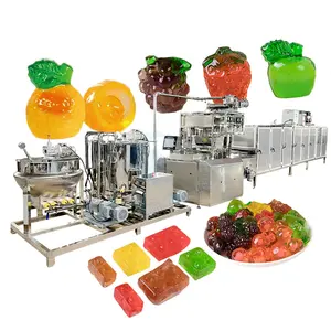 Linha De Produção De Pectina Soft Candy Drop Roller Toffee Apple Jelly Sweet Bear Gummy Candy Make Machine