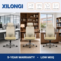 Chaise de bureau ergonomique à dossier moyen en maille, avec support lombaire en mousse à mémoire de forme, réglable en hauteur, pivotante et à roulettes, de haute qualité
