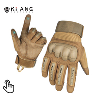 Gants de combat tactique KIANG vert armée avec écran tactile en caoutchouc pour les doigts complets