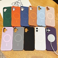 Coque de téléphone magnétique en PC alvéolé dissipant la chaleur, compatible iPhone 17, élégante et antichute