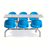 Table et chaises de cantine scolaire commerciale moderne, rectangulaire, 6 places, extensible, durable, mobilier sur mesure