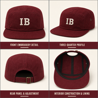Casquette Dad personnalisée bicolore, couronne terracotta, visière rose, lettrage en relief, emblème floral, curseur métallique, faible MOQ, OEM