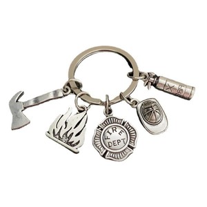 New Fire Extinguisher Flame Fire Hat Fire Axe <strong>Key</strong> Chain <strong>Fireman</strong> Gift <strong>Key</strong> Chain Pendant - Product Image 5