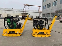 Vibrateur plaque compacteur Machine à compacter poignée plaque compacteur poids 160kg 1000lb moteur haute puissance essence compactage