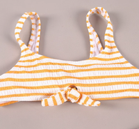 Traje de baño de dos piezas de moda para niños de diseño superior alto OEM traje de baño de playa de verano a rayas naranjas para niños