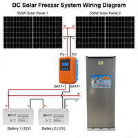 Réfrigérateur solaire DC 139L 12V 24V vertical avec congélateur inférieur pour caravane et camping-car