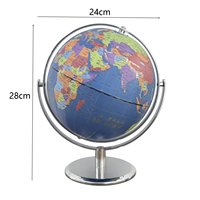 Globe terrestre rotatif en métal de 8 pouces avec support, aide pédagogique de géographie, certifié CE ROHS, décoration de bureau pour enfants, maison