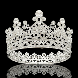 Di lusso in cristallo barocco diadema di nozze per le donne ragazze regale regina corona di compleanno fascia in metallo <span class=keywords><strong>principessa</strong></span> per la sposa copricapi - Product Image 2