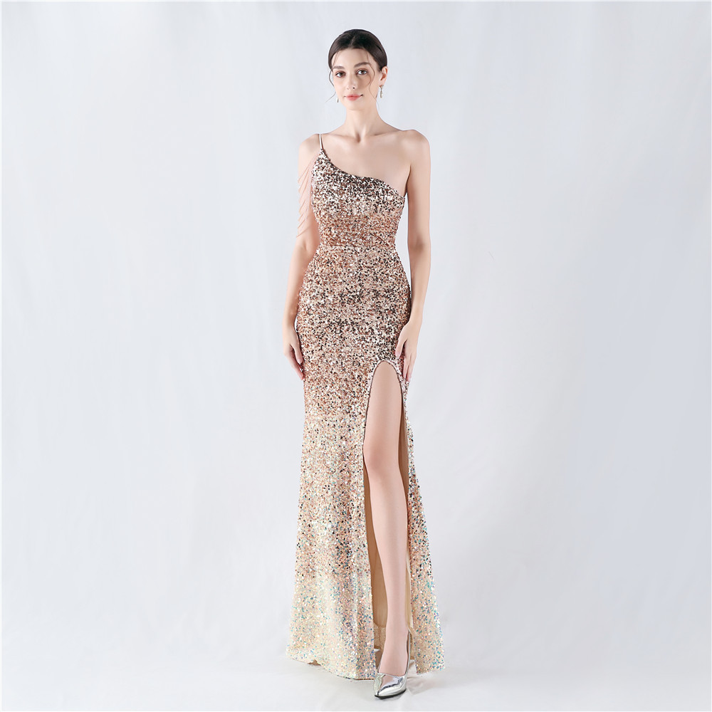 Sequined evening dress wholesale High end slim dress custom logo Pearl off  shoulder evening dress factory directly| Alibaba.com