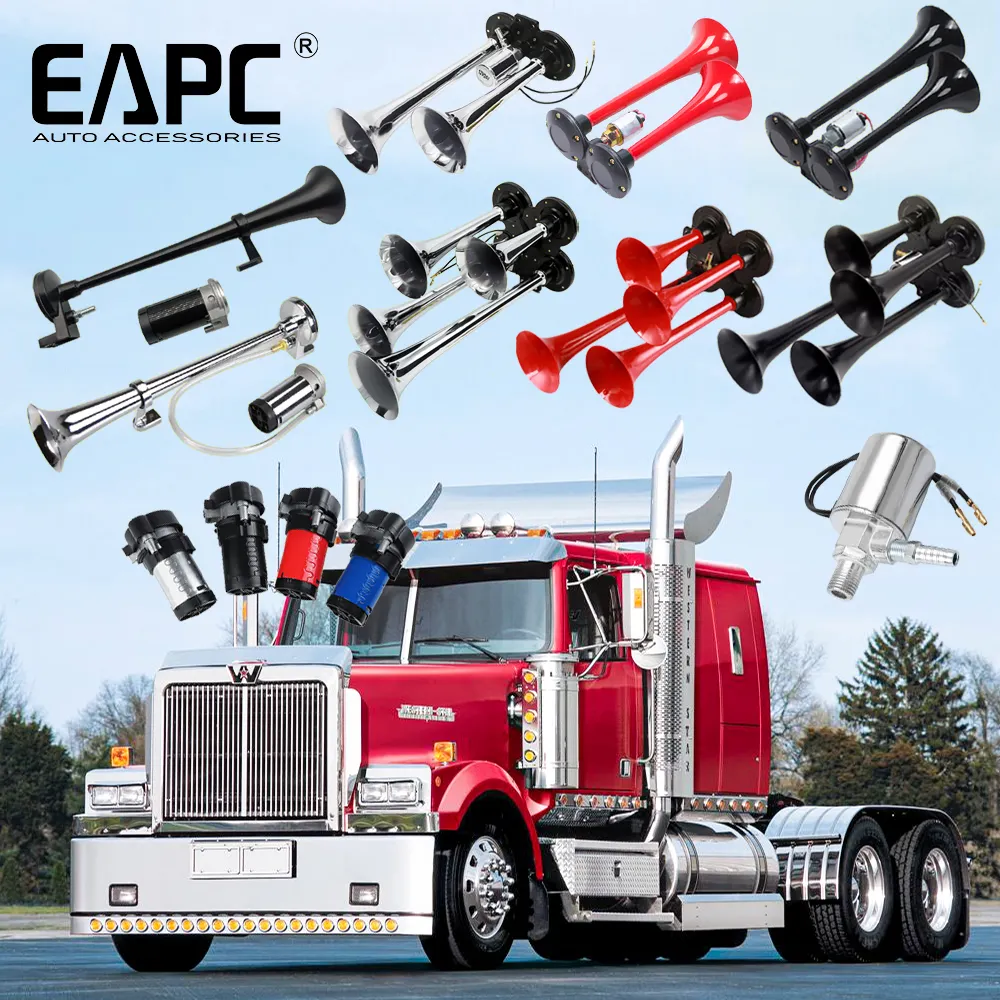 EAPC series truck air horn metal Trumpet loud Train quad horn motor 12V horn