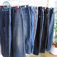 Lot de jeans en denim épais usagés, surplus en vrac, pantalons épais pré-aimés, unisexe, chauds, vêtements d'occasion pour la revente